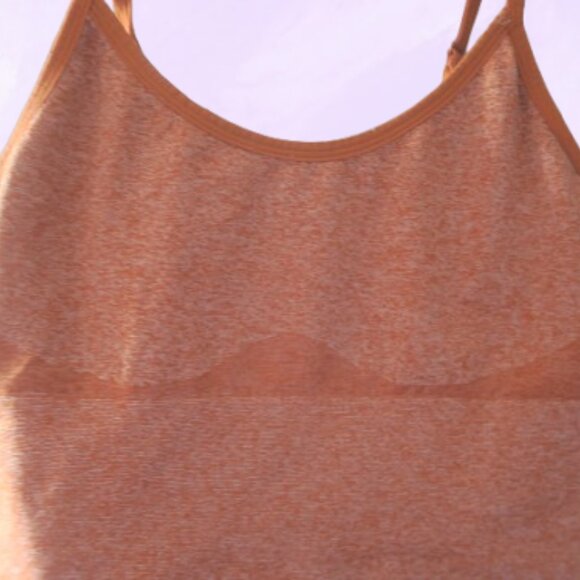 PINK Victoria's Secret active seamless lightly lined sports bra in orange-brown - Picture 4 of 5